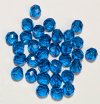 25 8mm Faceted Dark Aqua Blue Firepolish Beads