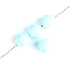 25 8mm Faceted Opaque Light Blue Firepolish Beads
