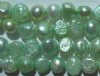 FWP 16inch Strand of 8mm Soft Green Flat Potato Freshwater Pearls