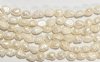 FWP 16inch Strand of 6x4mm Irregular Flattened Off White Pearls
