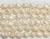 FWP 8inch Strand of 9x8mm Irregular Oval Off White Pearls