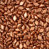 10 Grams of Metallic Bronze Copper GemDuo Glass Beads