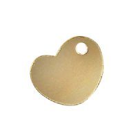 GF4017 1, 7x8mm Gold Filled Flat Heart Charm / Pendant