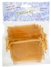 Dazzle-It! 12 Piece 2.5X3" Small Gold Sheer Gift Bags. 