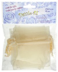 Dazzle-It! 12 Piece 2.5X3" Small Ivory Sheer Gift Bags. 