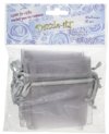 Dazzle-It! 12 Piece 2.5X3" Small Silver Sheer Gift Bags. 