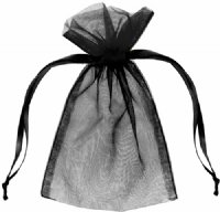 Dazzle-It! 12 Piece 2.5X3" Small Black Sheer Gift Bags. 