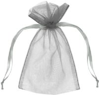 Dazzle-It! 12 Piece 2.5X3" Small Silver Sheer Gift Bags. 
