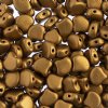 10 Grams 7.5mm Matte Metallic Antique Gold Czech Glass Ginko Leaf Beads