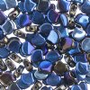 10 Grams 7.5mm Opaque Jet AB Czech Glass Ginko Leaf Beads