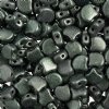 10 Grams 7.5mm Metallic Suede Forest Green Czech Glass Ginko Leaf Beads