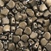 10 Grams 7.5mm Metallic Suede Dark Green Czech Glass Ginko Leaf Beads