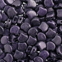 10 Grams 7.5mm Metallic Suede Dark Purple Czech Glass Ginko Leaf Beads