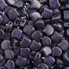 10 Grams 7.5mm Metallic Suede Dark Purple Czech Glass Ginko Leaf Beads