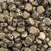 10 Grams 7.5mm Metallic Suede Gold Czech Glass Ginko Leaf Beads