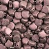 10 Grams 7.5mm Metallic Suede Pink Czech Glass Ginko Leaf Beads