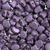 10 Grams 7.5mm Metallic Suede Purple Czech Glass Ginko Leaf Beads