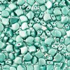 10 Grams 7.5mm Alucolour Mint Czech Glass Ginko Leaf Beads