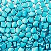 10 Grams 7.5mm Alucolour Sky Blue Czech Glass Ginko Leaf Beads
