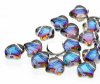 10 Grams 7.5mm Backlit Petroleum Czech Glass Ginko Leaf Beads