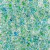 10 Grams 7.5mm Crystal Blue Green Confetti Splash Czech Glass Ginko Leaf Beads