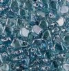 10 Grams 7.5mm Transparent Crystal Blue Lustre Czech Glass Ginko Leaf Beads