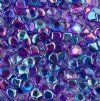 10 Grams 7.5mm Crystal Summer Rainbow Dark Blue Czech Glass Ginko Leaf Beads