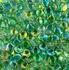 10 Grams 7.5mm Crystal Summer Rainbow Green Czech Glass Ginko Leaf Beads