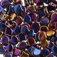 10 Grams 7.5mm Jet Full Sliperit Czech Glass Ginko Leaf Beads