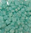 10 Grams 7.5mm Jade Green Silk Opal Czech Glass Ginko Leaf Beads