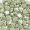 10 Grams 7.5mm White Light Green Lustre Czech Glass Ginko Leaf Beads