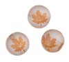 19, 10mm Round Matte Transparent Grey Beads with Orange AB Maple Leaf