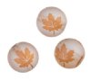 19, 10mm Round Matte Transparent Grey Beads with Orange AB Maple Leaf