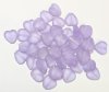 50 10mm Transparent Matte Violet Marble Glass Heart Beads