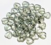 50 10mm Light Green Lustre Glass Heart Beads