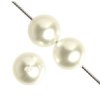16 inch strand of 10mm Round Champagne Silver Glass Pearl Beads