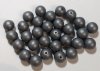 25 10mm Round Matte Dark Grey Glass Beads