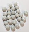 25 10mm Opaque Light Grey Lustre Glass Beads