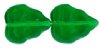 50 10x8mm Transparent Emerald Green Leaf Beads