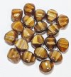 20, 12x10mm Four Sided Satin Caramel Bicone / Lantern Beads