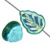 50 11x8mm Transparent Emerald AB Leaf Beads