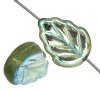 50 11x8mm Transparent Olivine AB Leaf Beads