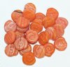 25 12mm Matte Marble Orange & White Disks with Swirl