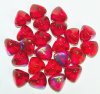 20 10mm Transparent Red AB Triangular Nugget Beads