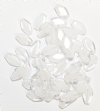 50 13mm Crystal and White Flat Bicone Glass Beads