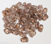 50 12mm Transparent Pink Golden Lustre Tulip Beads