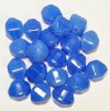 20, 12x10mm Four Sided Milky Blue Bicone / Lantern Beads