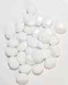 30, 12x10mm Opaque White Tapered Oval Beads