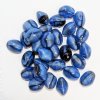 25 12x9mm Satin Sapphire Tortoise Twisted Oval Beads