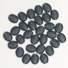 30 12mm Transparent Matte Montana Blue Flat Oval Beads